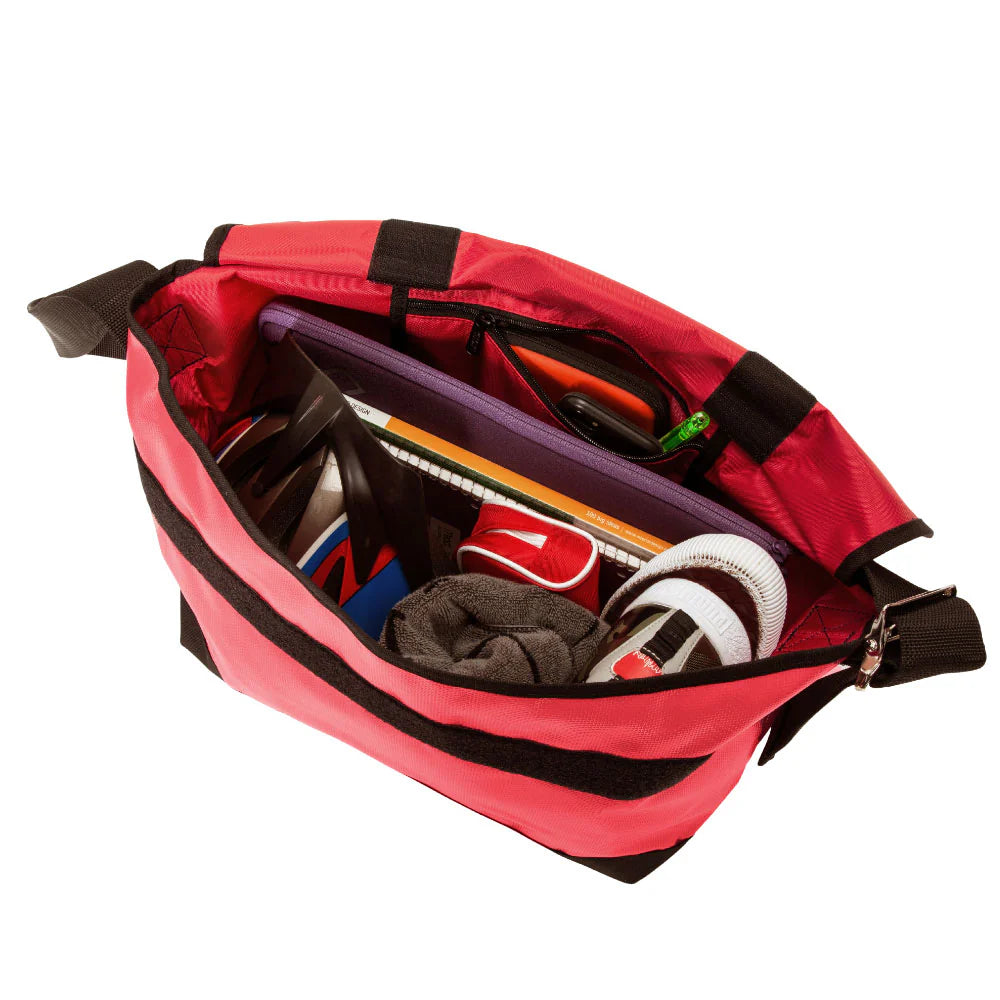 Manhattan Portage Vinyl Vintage Messenger Bag (LG) (Black)