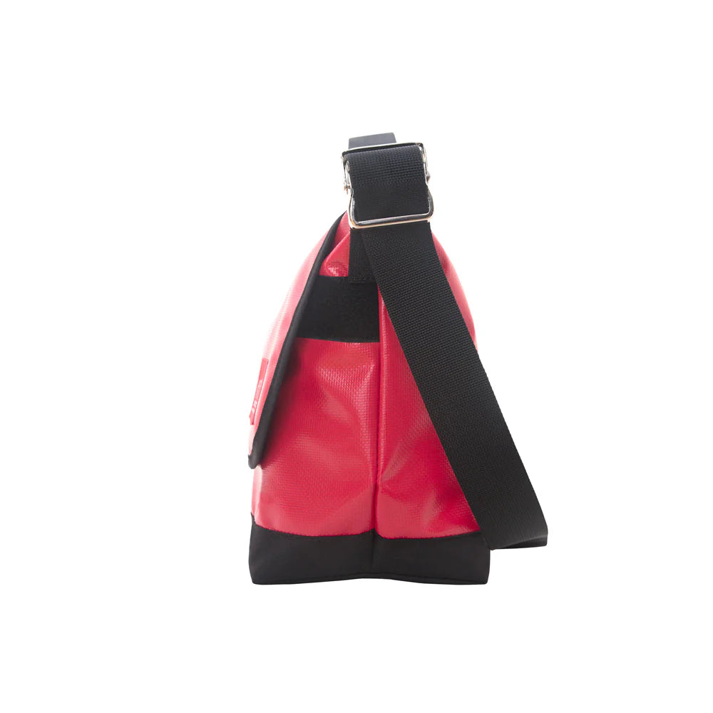 Manhattan Portage Vinyl Vintage Messenger Bag (LG) (Black)