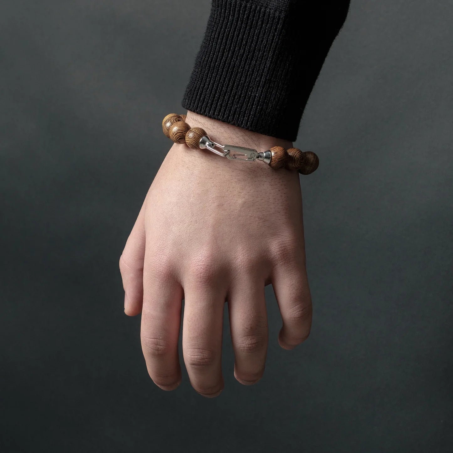 Tachibana.co Deluxe Silver Prayer Wood Bracelet