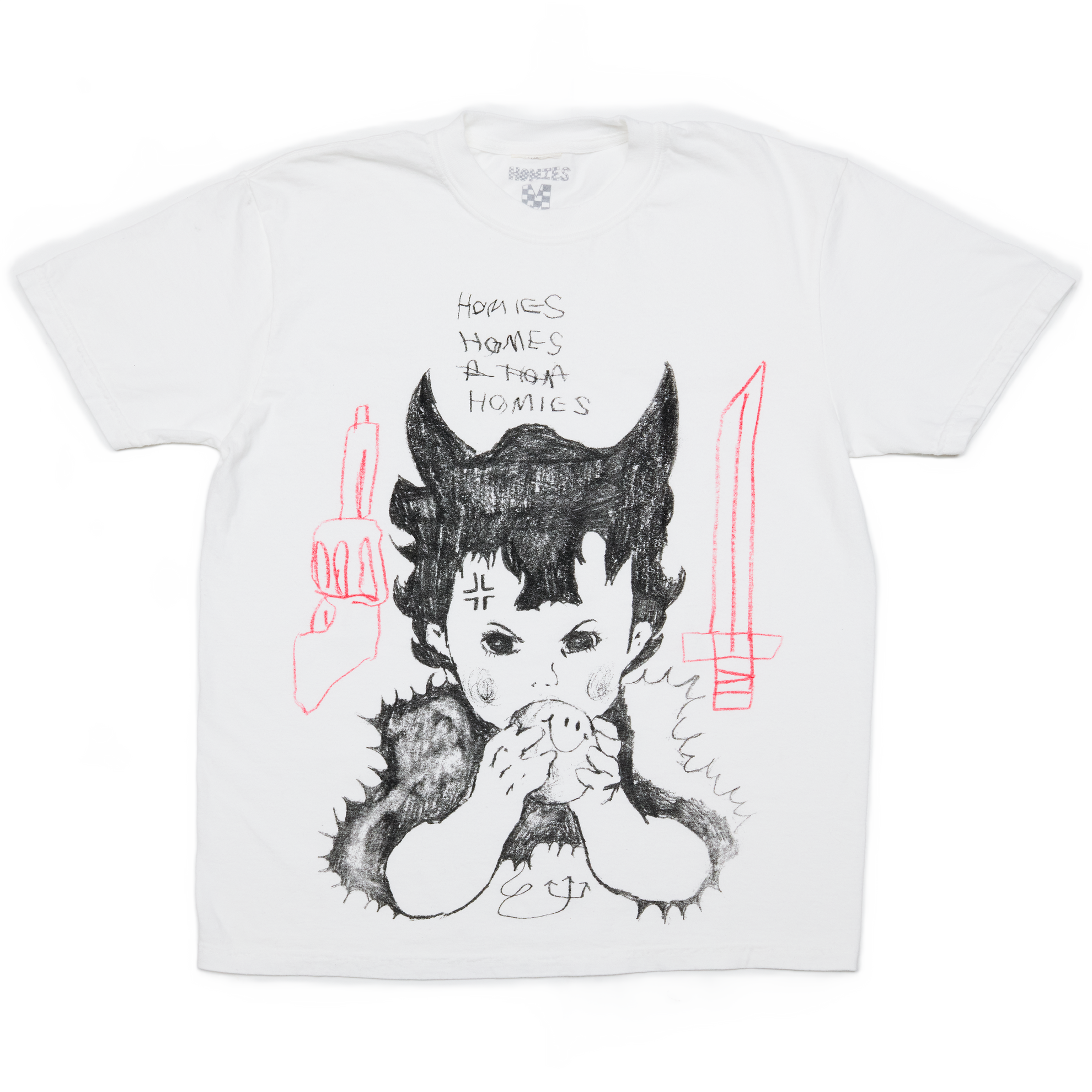Homies Network Devil Baby Tee [White] – Dropouts