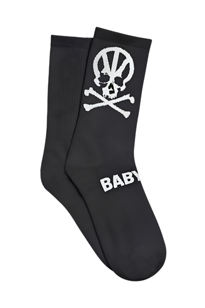 Babylon Cross Bone Socks [Black]