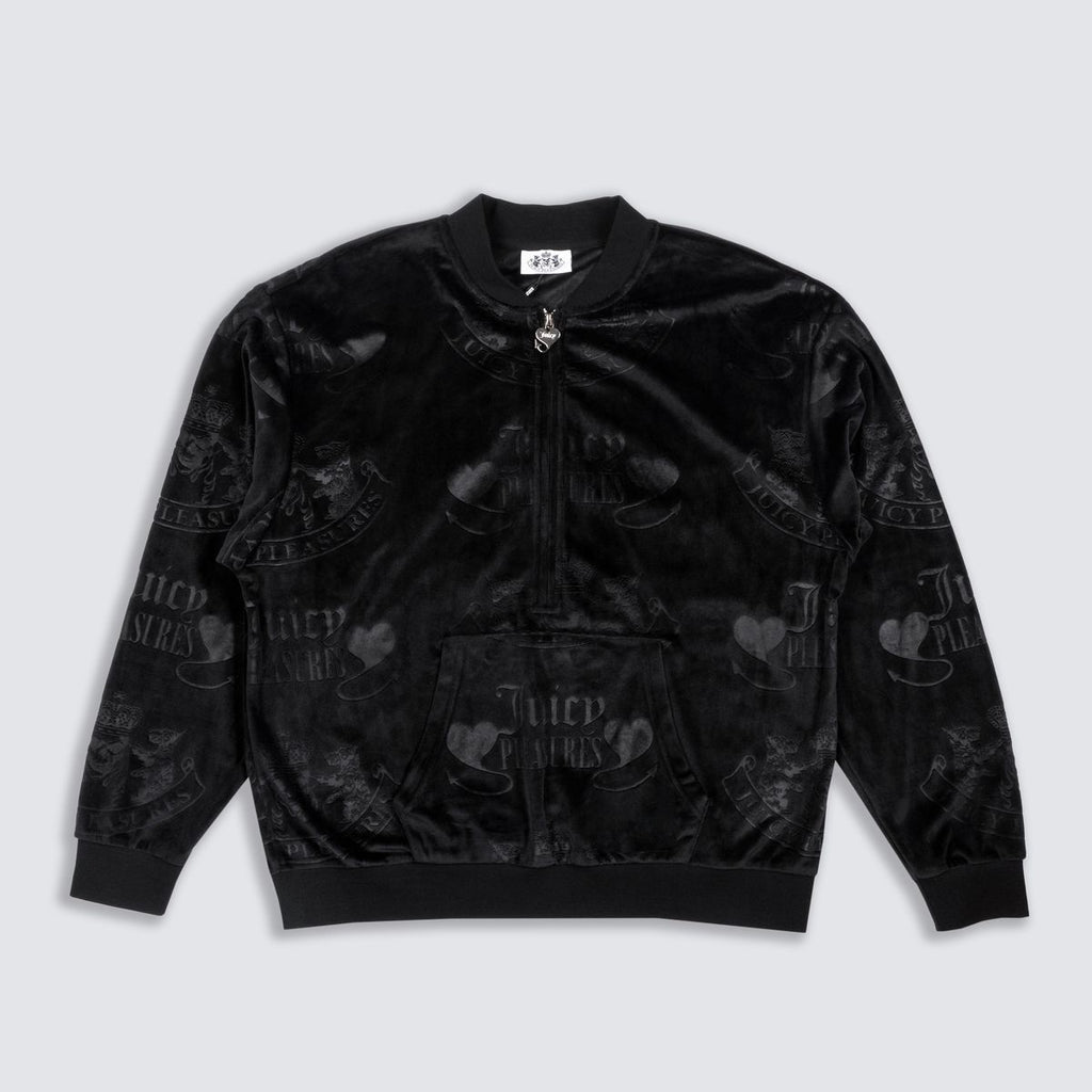 PLEASURES x Juicy Couture Crest Velour Quarter Zip