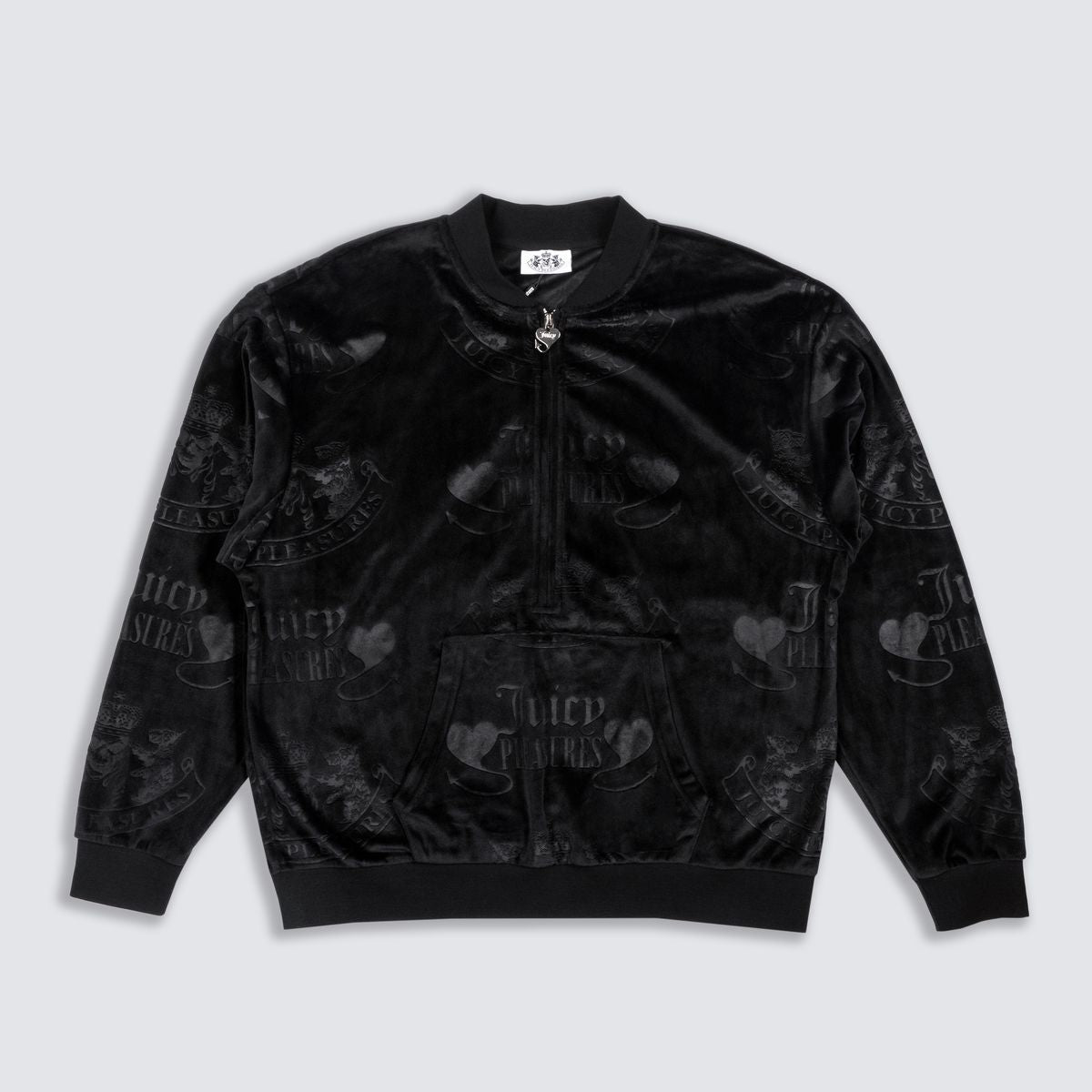 PLEASURES x Juicy Couture Crest Velour Quarter Zip