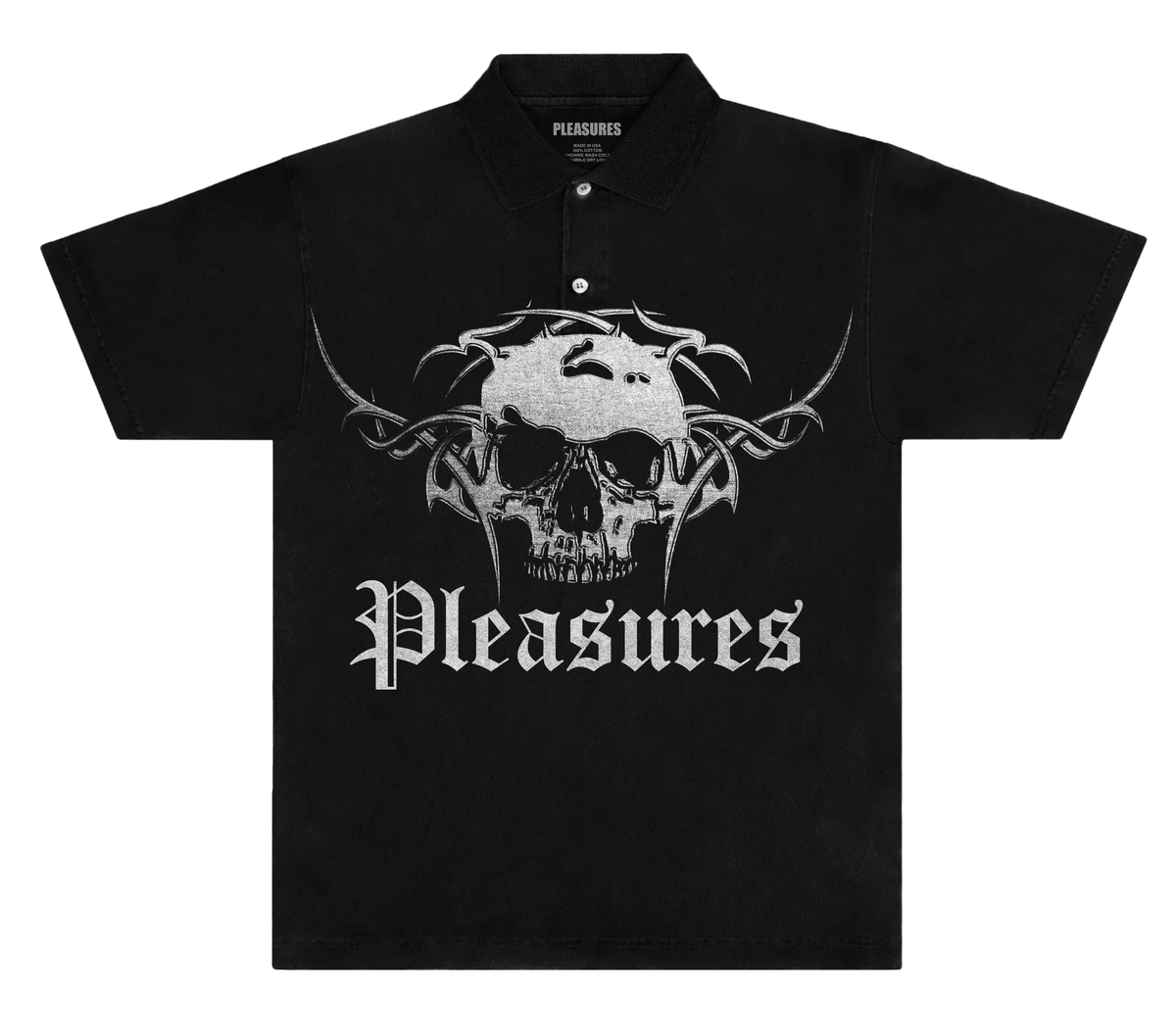 PLEASURES Tradition Polo Shirt [Black]