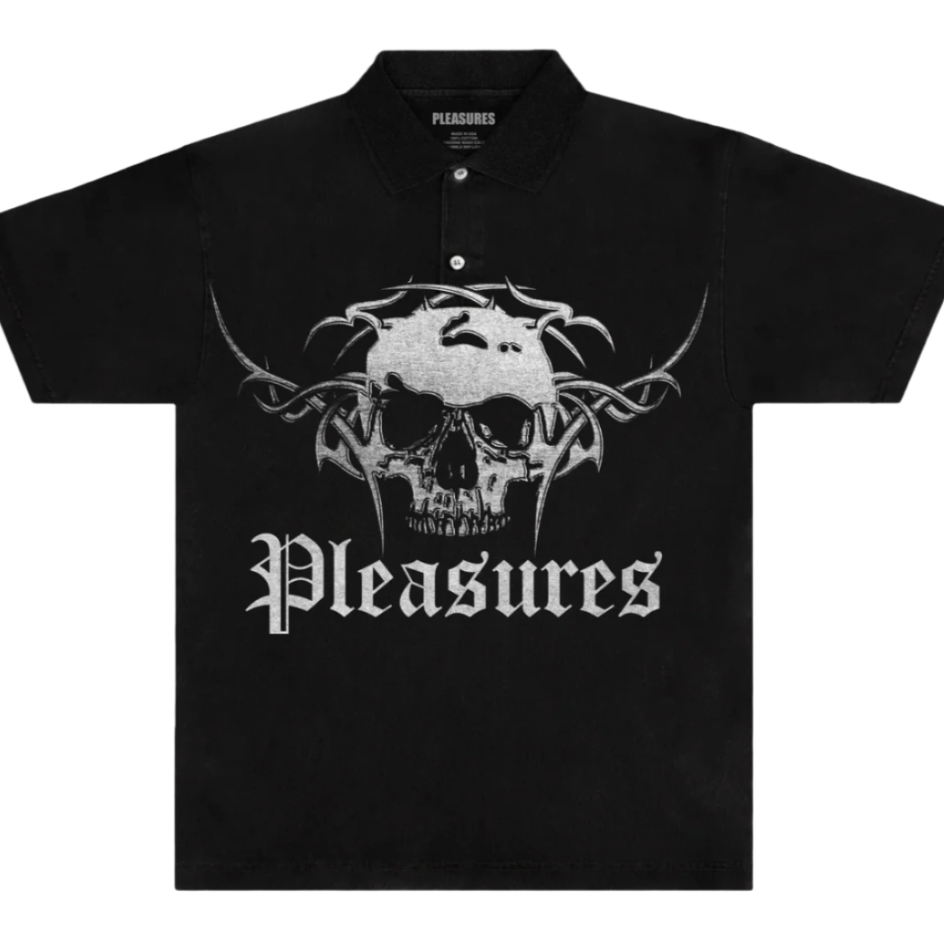 PLEASURES Tradition Polo Shirt [Black]