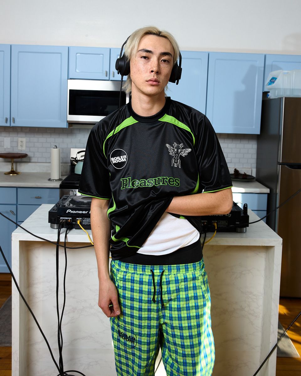 PLEASURES Boiler Room Aqua Soccer Jersey