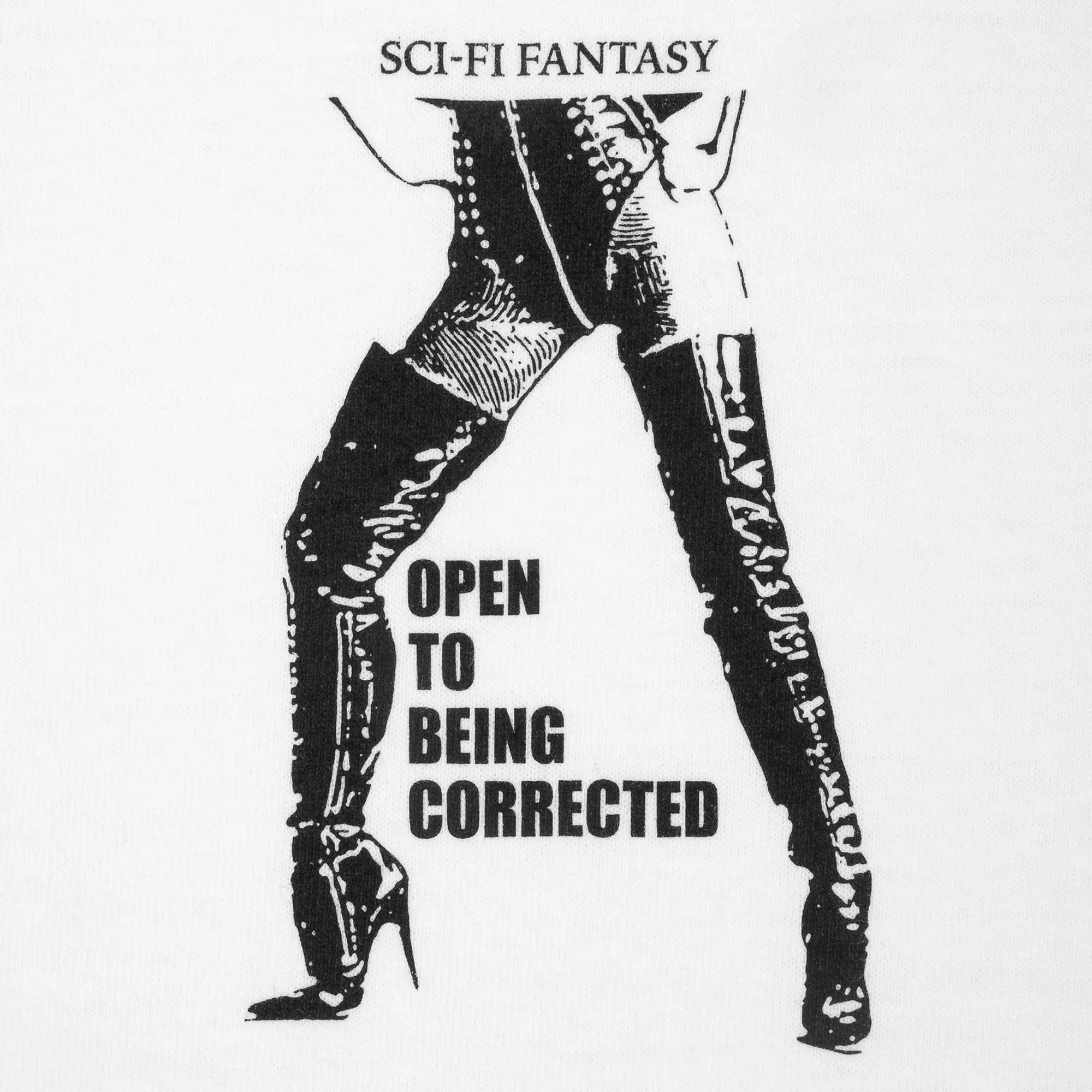 Sci-Fi Fantasy Open To Being Corrected Tee - White