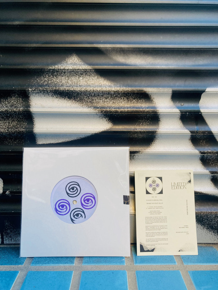 Behind the Violet Veil (limited 7" lathe cut)  - 16 Faces & Larkhall Paul - Delphic Iris Records