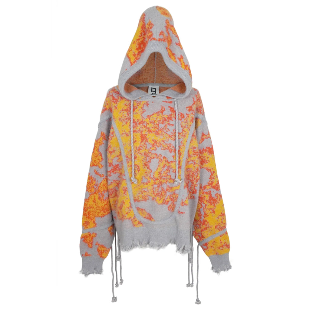 GB MOUTH Pulse Mohair Knit Hoodie [Grey]
