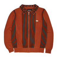 Fucking Awesome Zip Polo Striped Knit Sweater