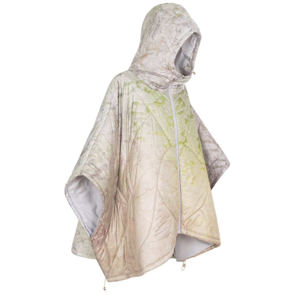 GB MOUTH Nature Camo "霧鷺" Light Down Poncho [Light]