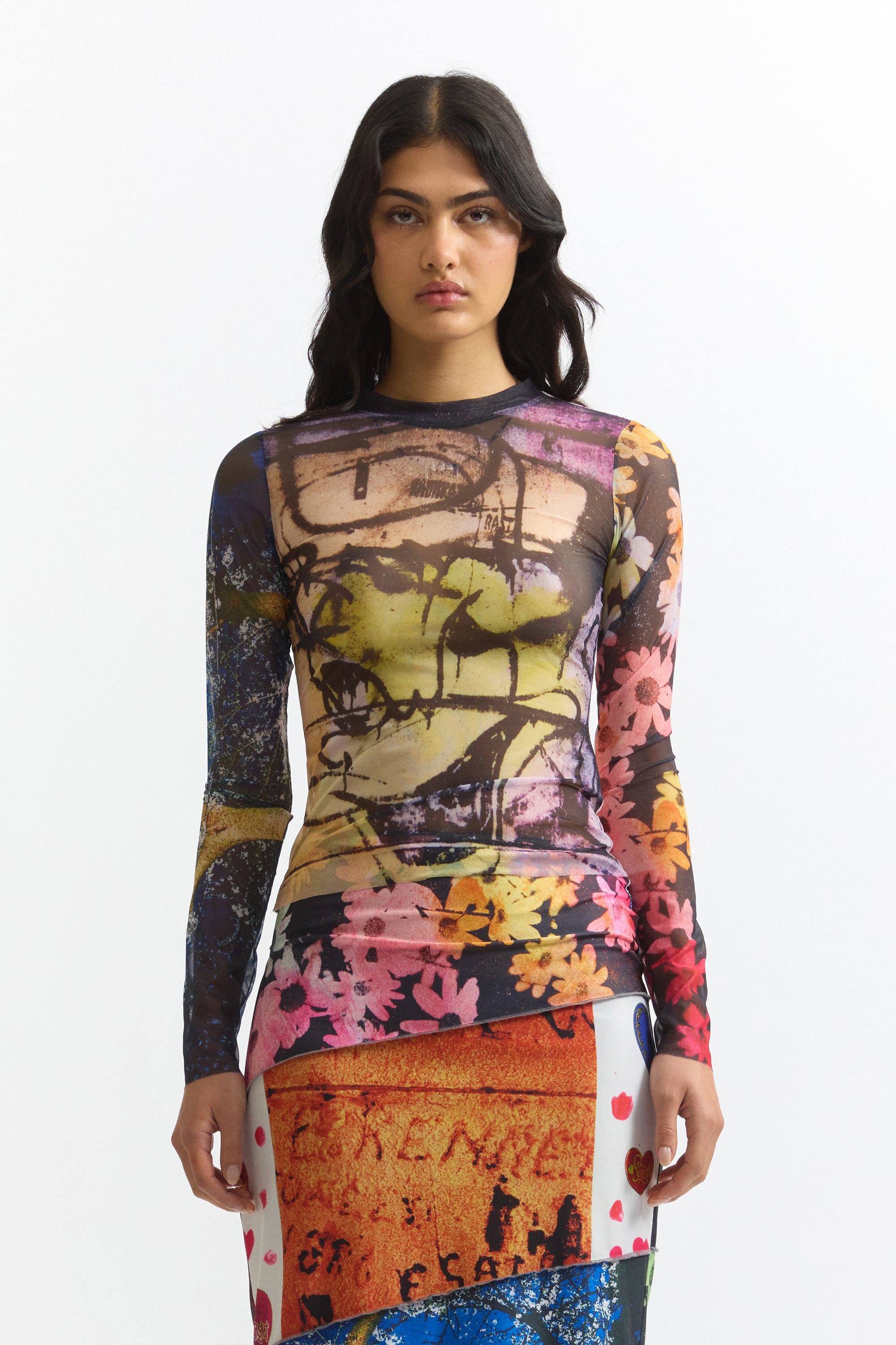 PAM SS26 PHOTO MESH TOP - JOSHUA GORDON