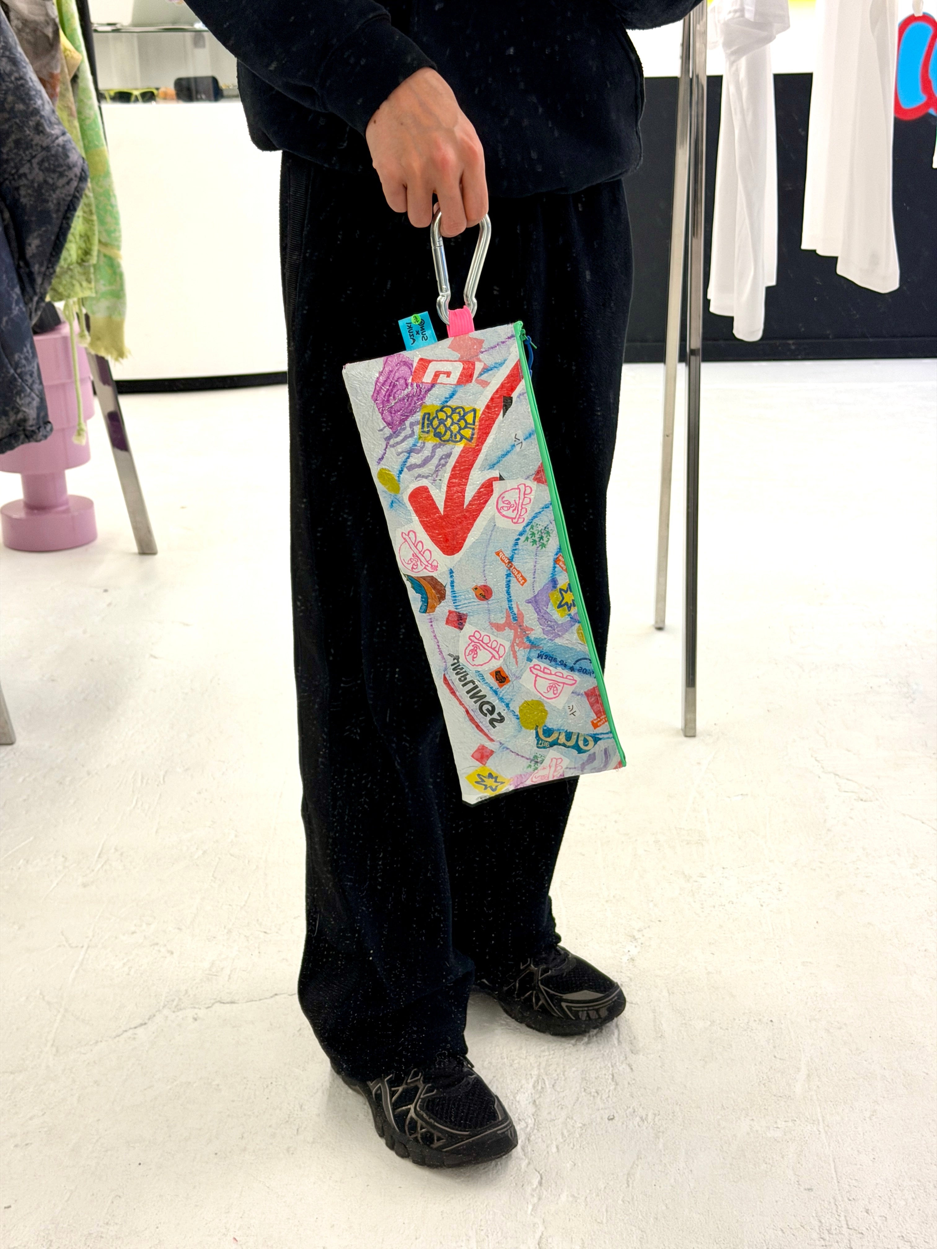 Sun (c) x Azuki zip pouch - large