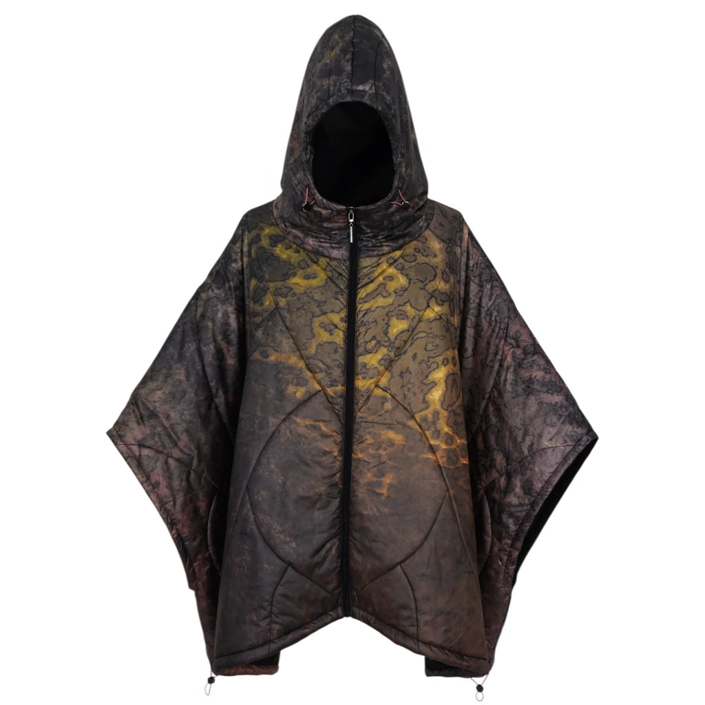 GB MOUTH Nature Camo "霧鷺" Light Down Poncho [Dark]
