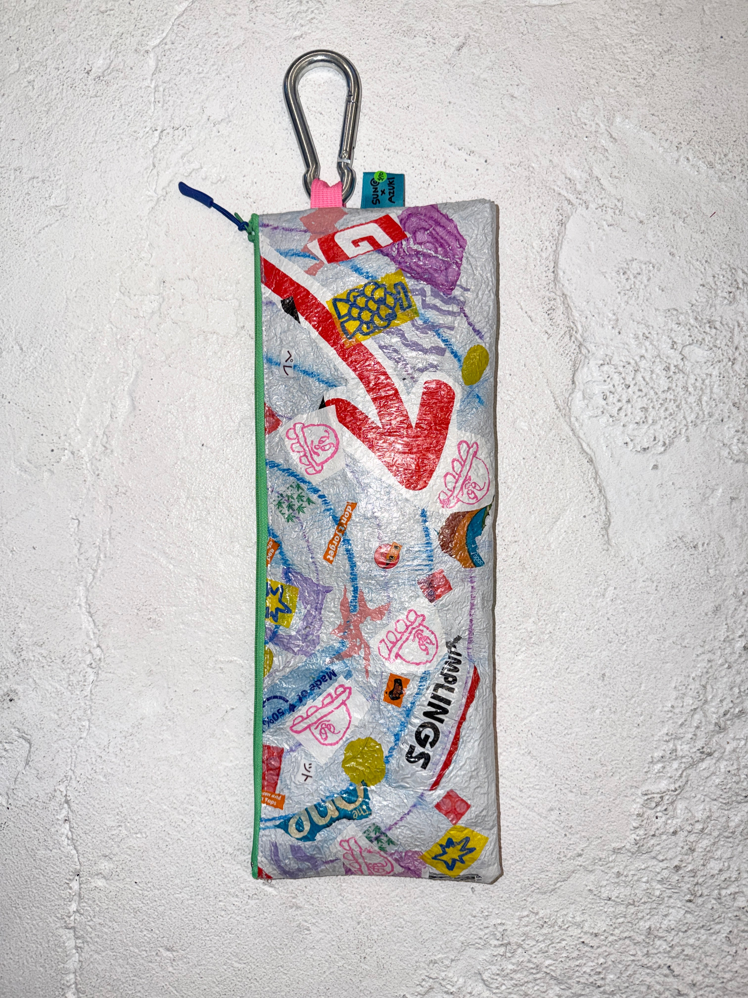 Sun (c) x Azuki zip pouch - large