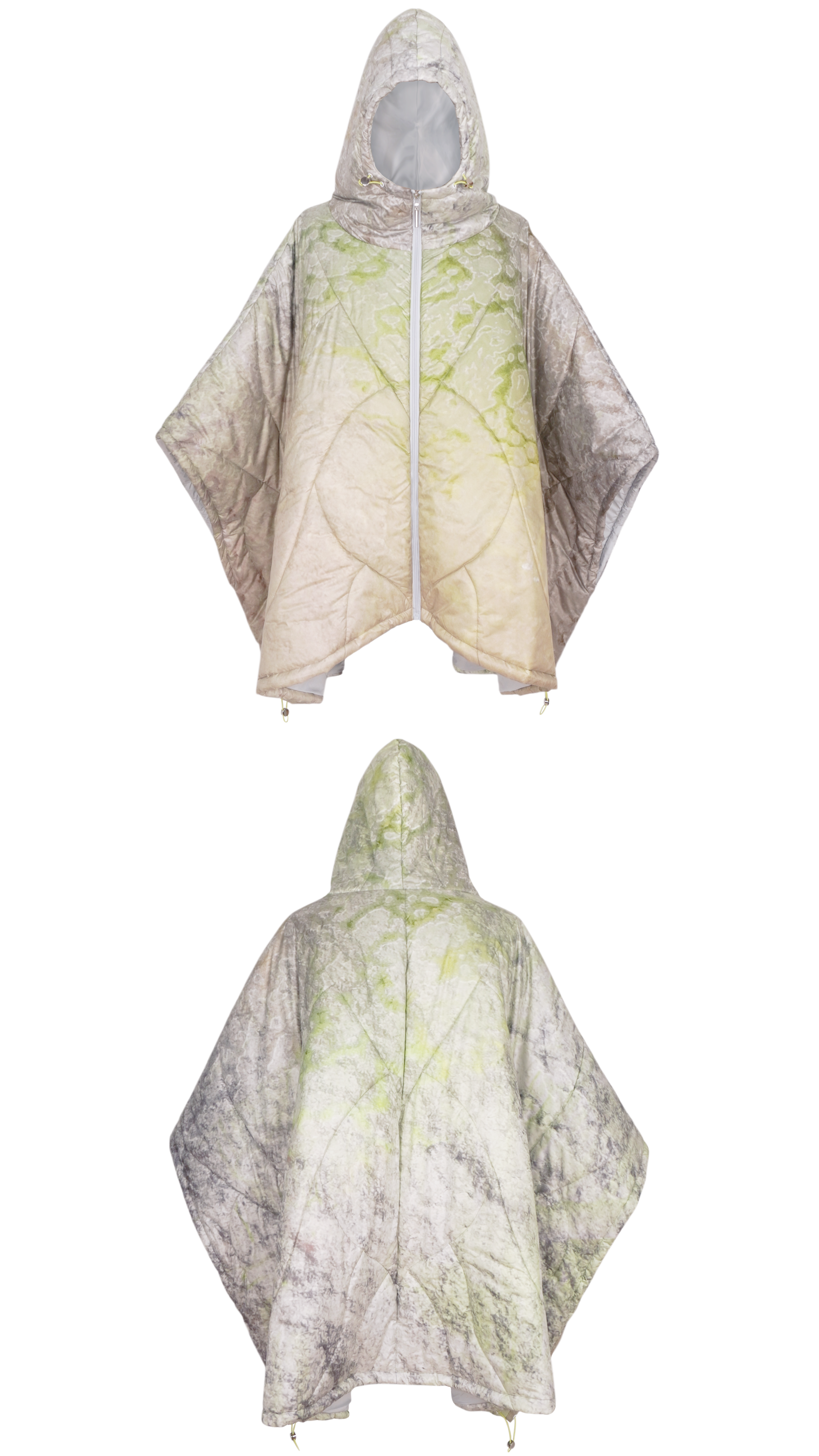 GB MOUTH Nature Camo "霧鷺" Light Down Poncho [Light]
