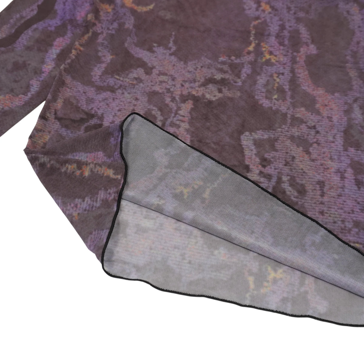GB MOUTH ”霞" Second-Skin Long Sleeve Mesh Top - Ash Black