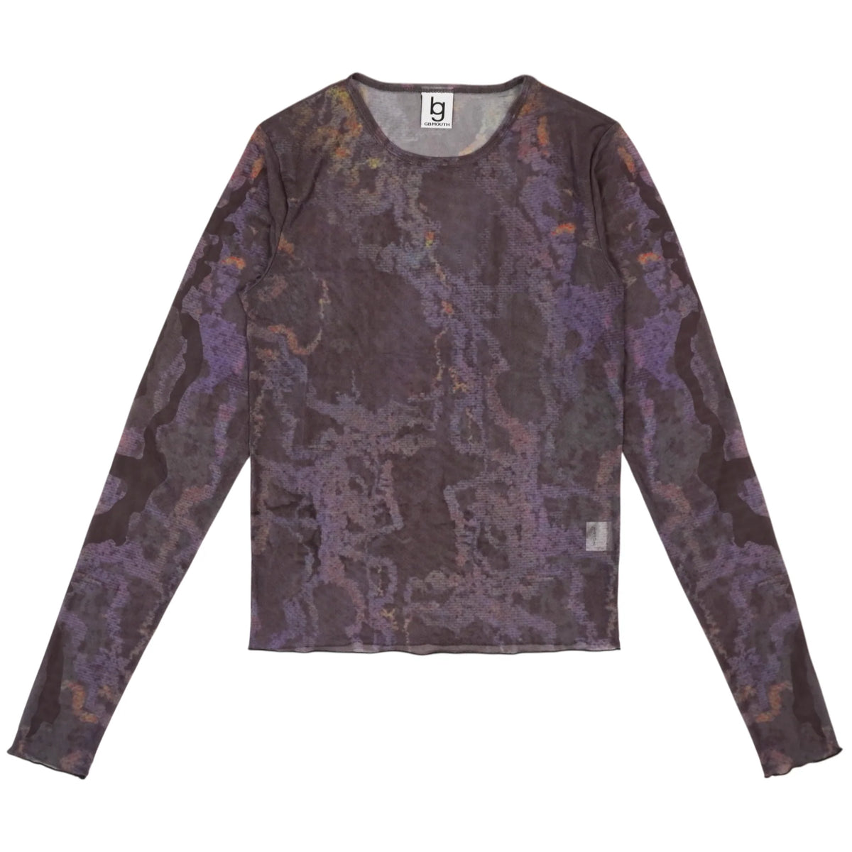 GB MOUTH ”霞" Second-Skin Long Sleeve Mesh Top - Ash Black