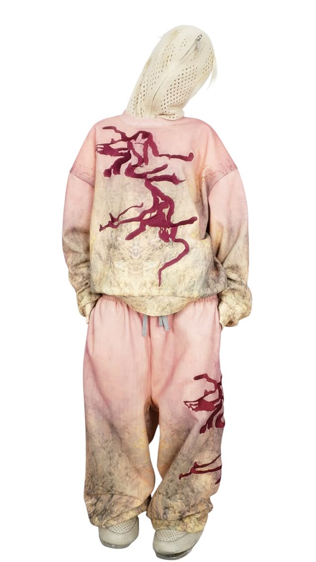 GB MOUTH Nature Camo "霧鷺" Cotton Fleece Sweat Shirt [Pink]
