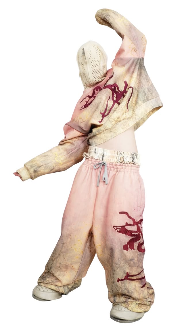 GB MOUTH Nature Camo "霧鷺" Cotton Fleece Sweat Shirt [Pink]