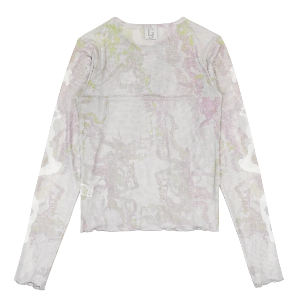 GB MOUTH ”霞" Second-Skin Long Sleeve Mesh Top - Ash White