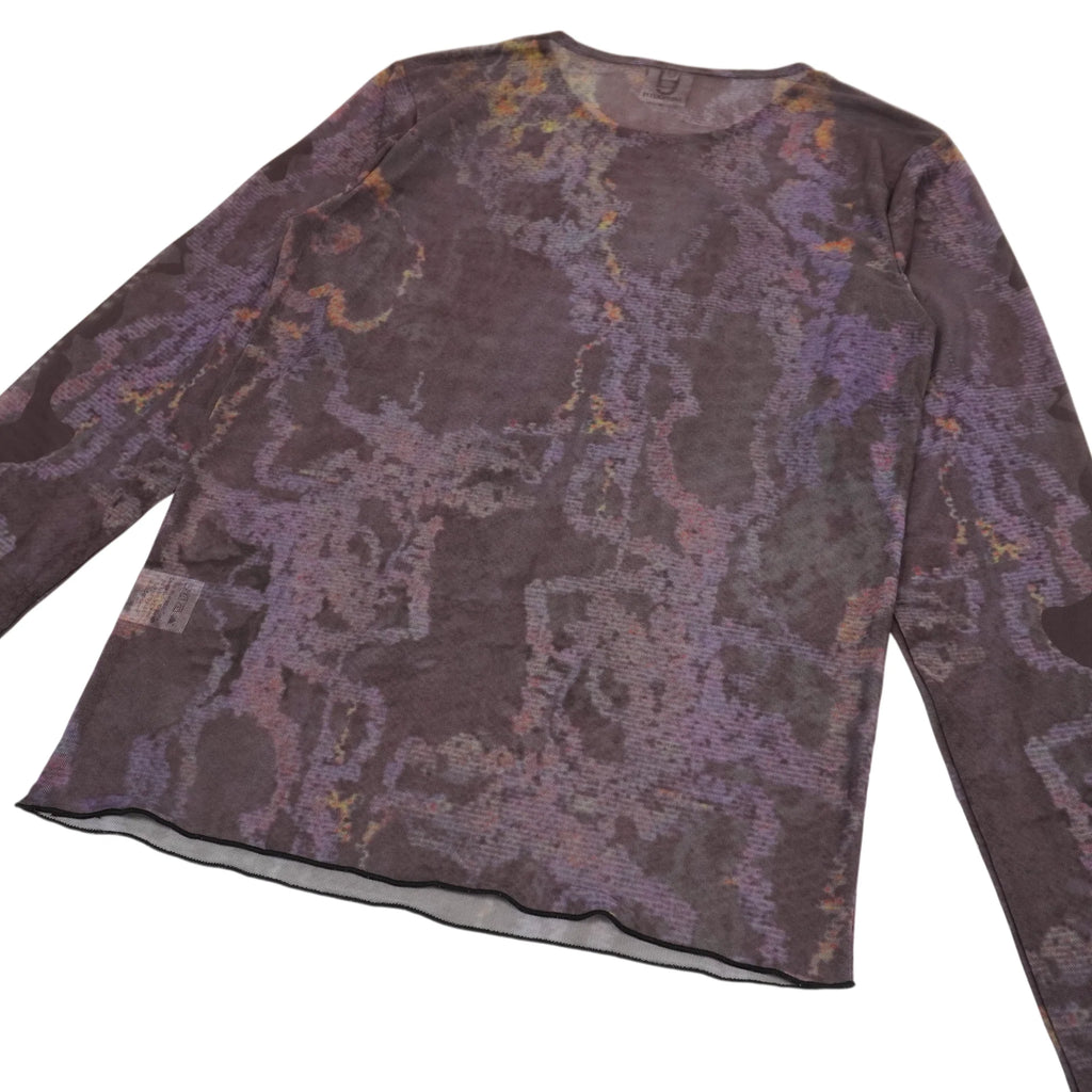 GB MOUTH ”霞" Second-Skin Long Sleeve Mesh Top - Ash Black