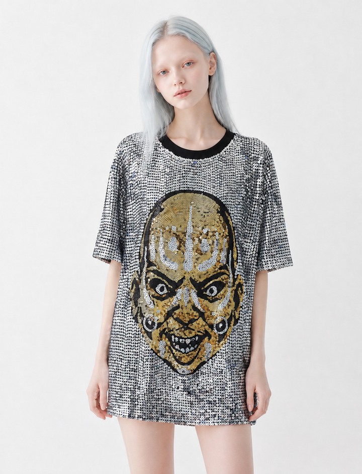 KIM LAUGHTON End Flower Sequin Top