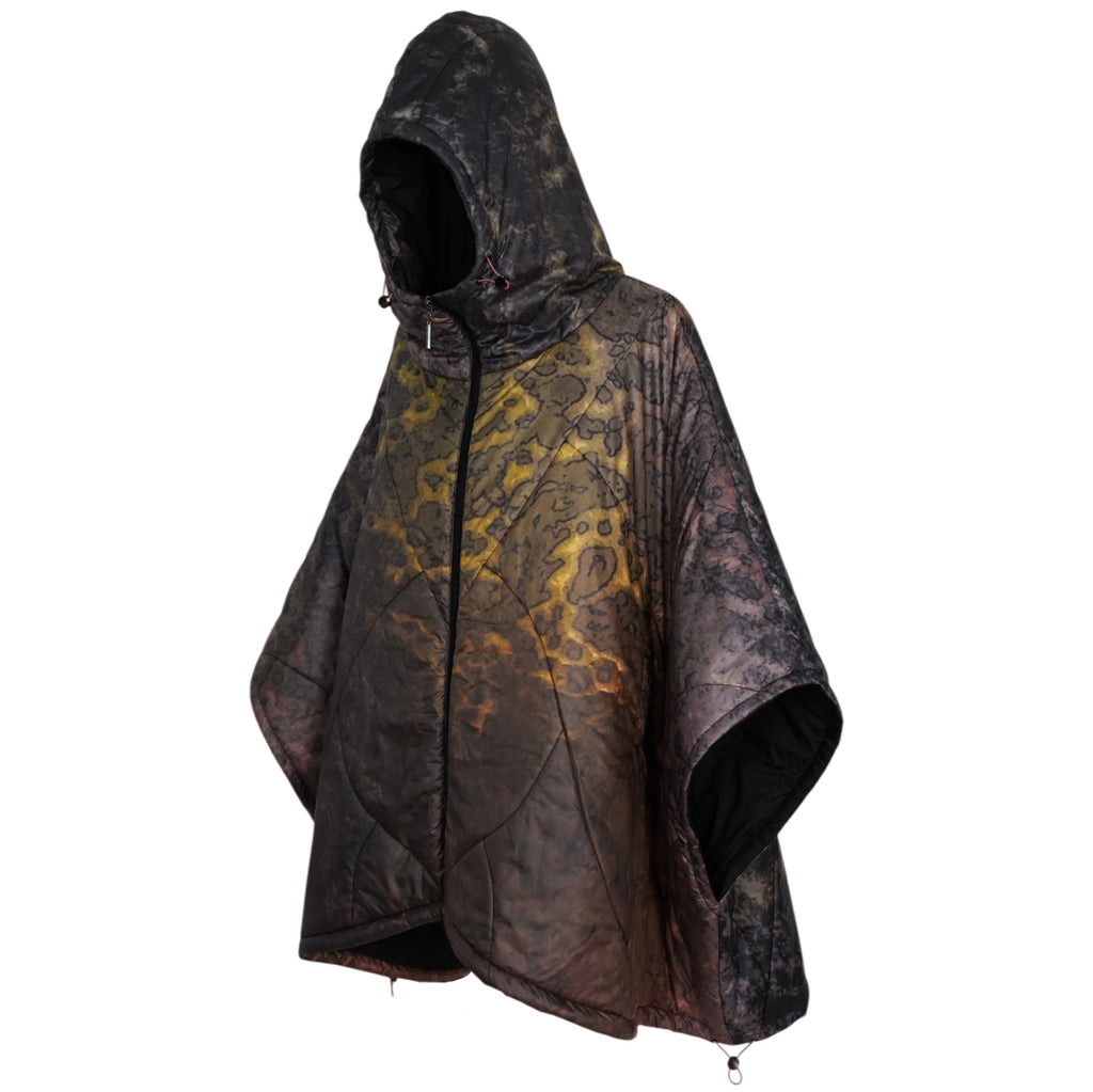GB MOUTH Nature Camo "霧鷺" Light Down Poncho [Dark]