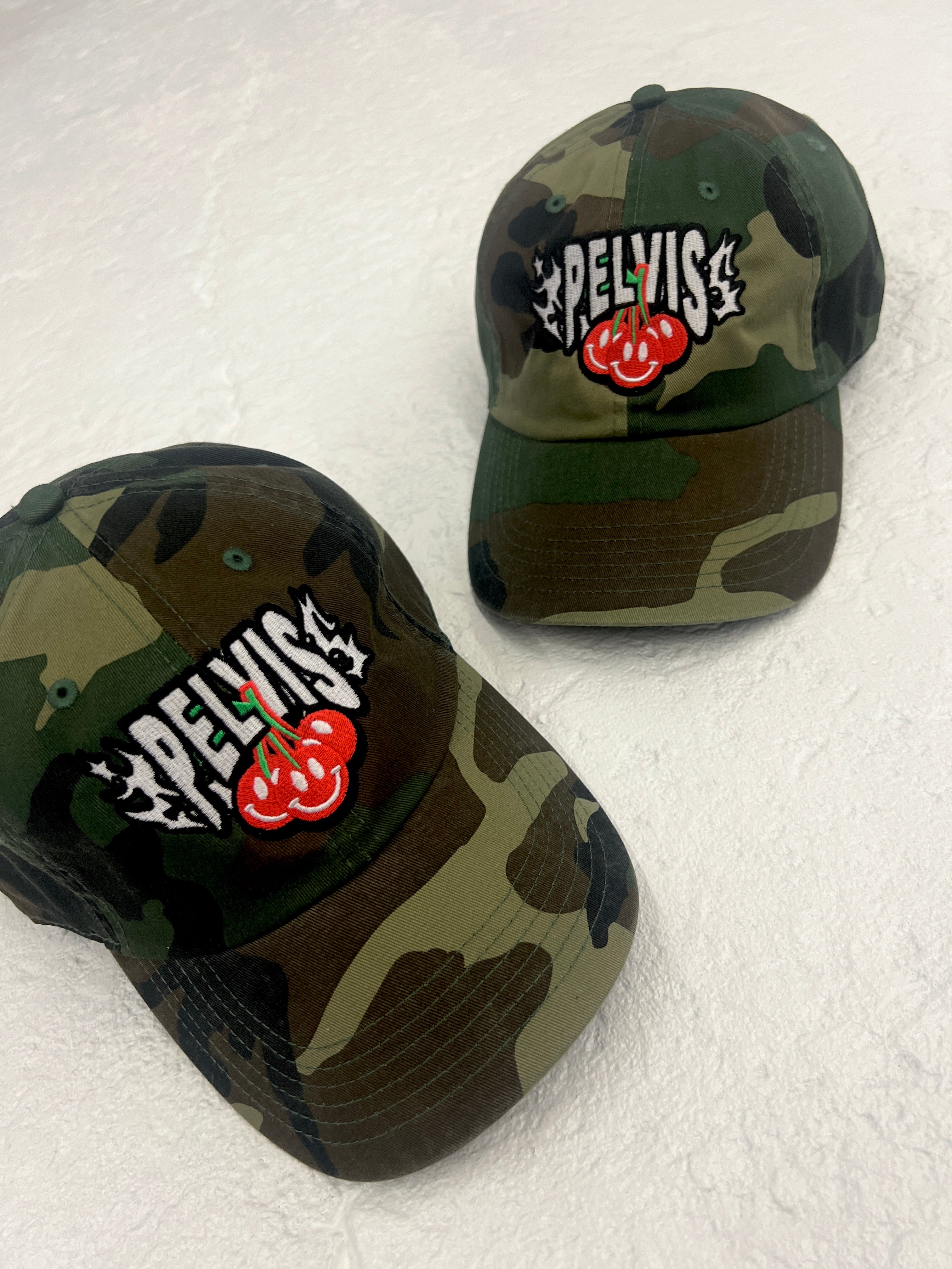 PELVIS Cherry Arc Logo 6 Panel Cap [Jungle Camo]