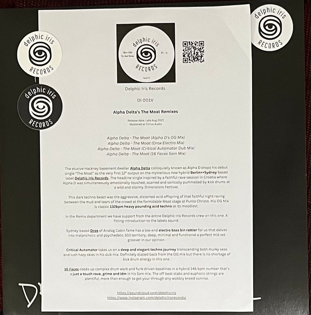 DI001 - The Moat Remixes TEST PRESS - Delphic Iris Records