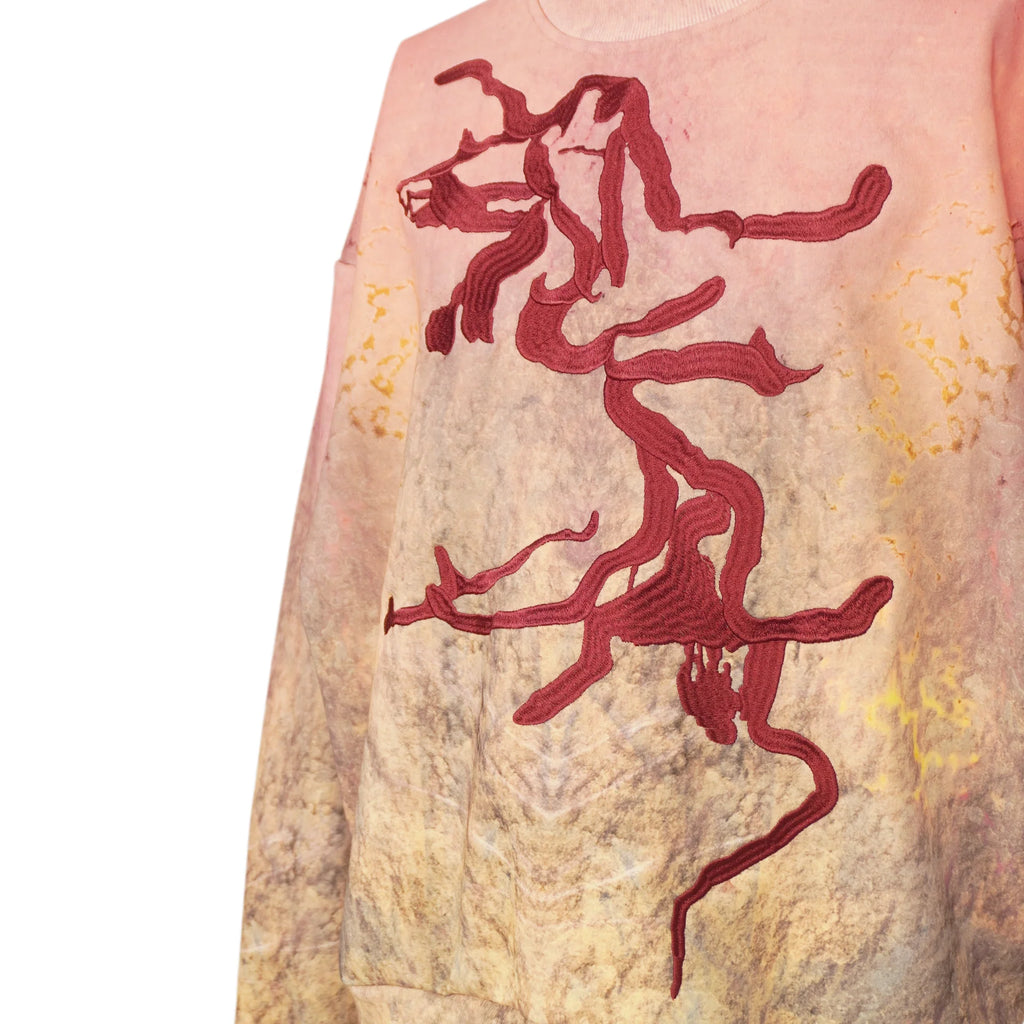GB MOUTH Nature Camo "霧鷺" Cotton Fleece Sweat Shirt [Pink]