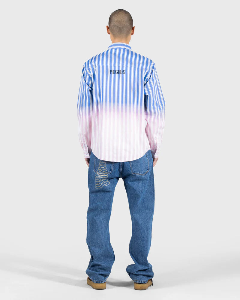 PLEASURES Fade Button Down [Blue]