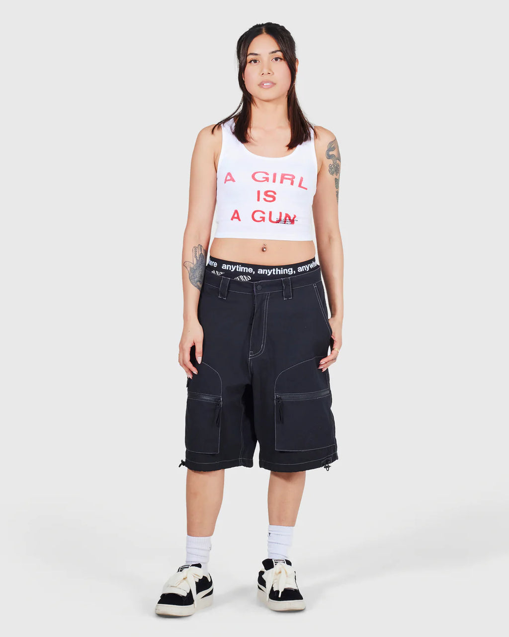 PLEASURES Girl Is A Gun Tank Top (Women's) [White]
