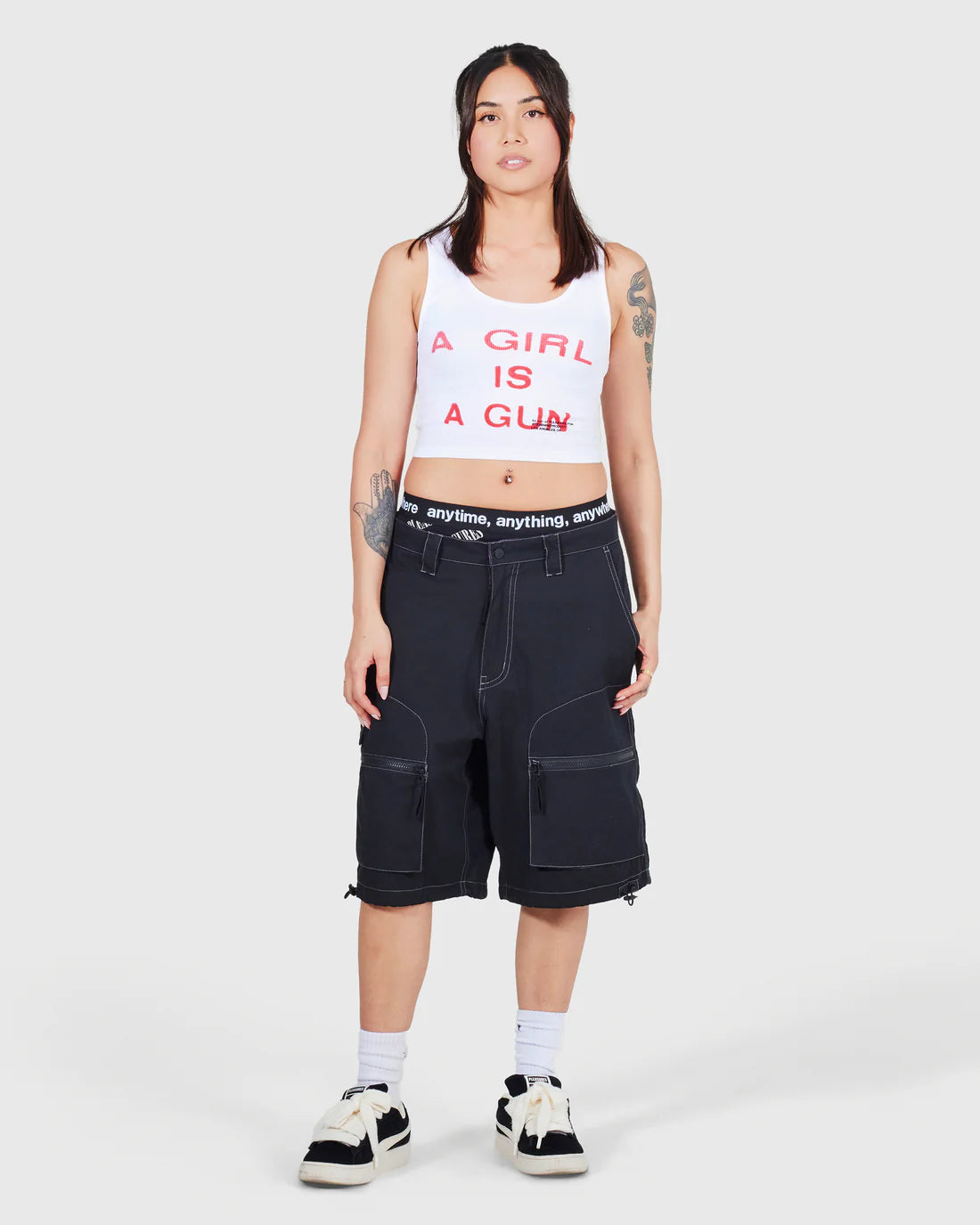 PLEASURES Girl Is A Gun Tank Top (Women's) [White]