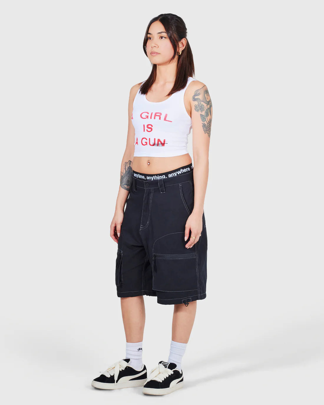 PLEASURES Girl Is A Gun Tank Top (Women's) [White]