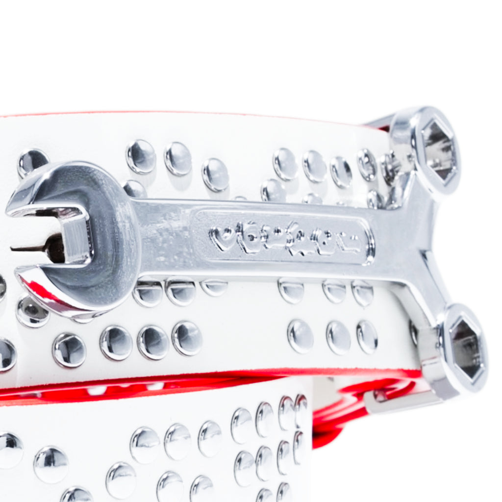 CARPET Riveted Leather Belt [White]