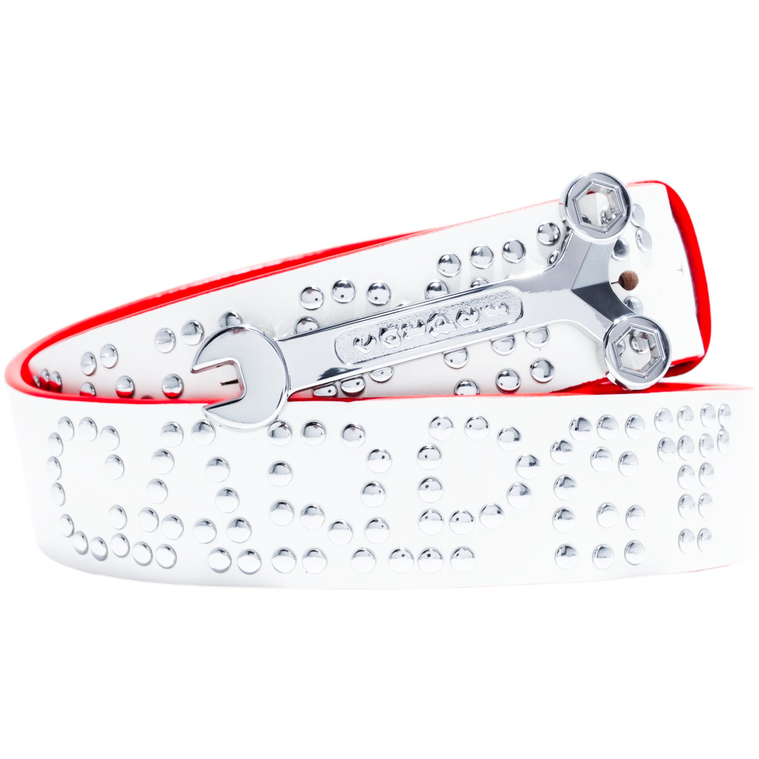 CARPET Riveted Leather Belt [White]