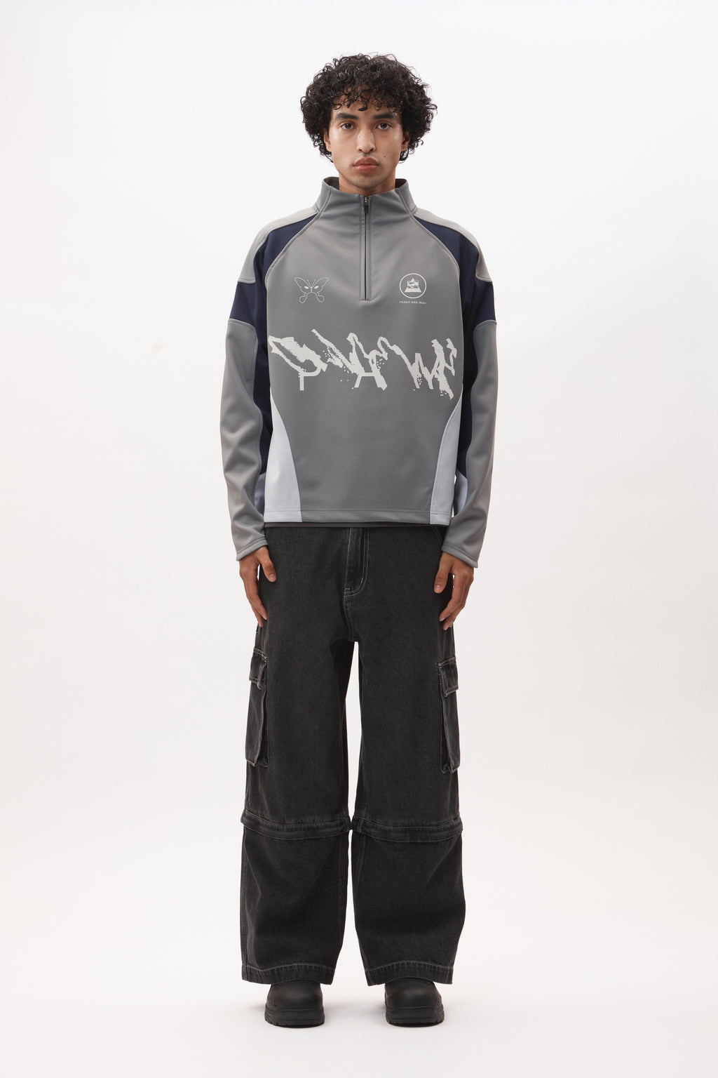 PAM Ratchet Wide Leg Jeans [Black Wash]