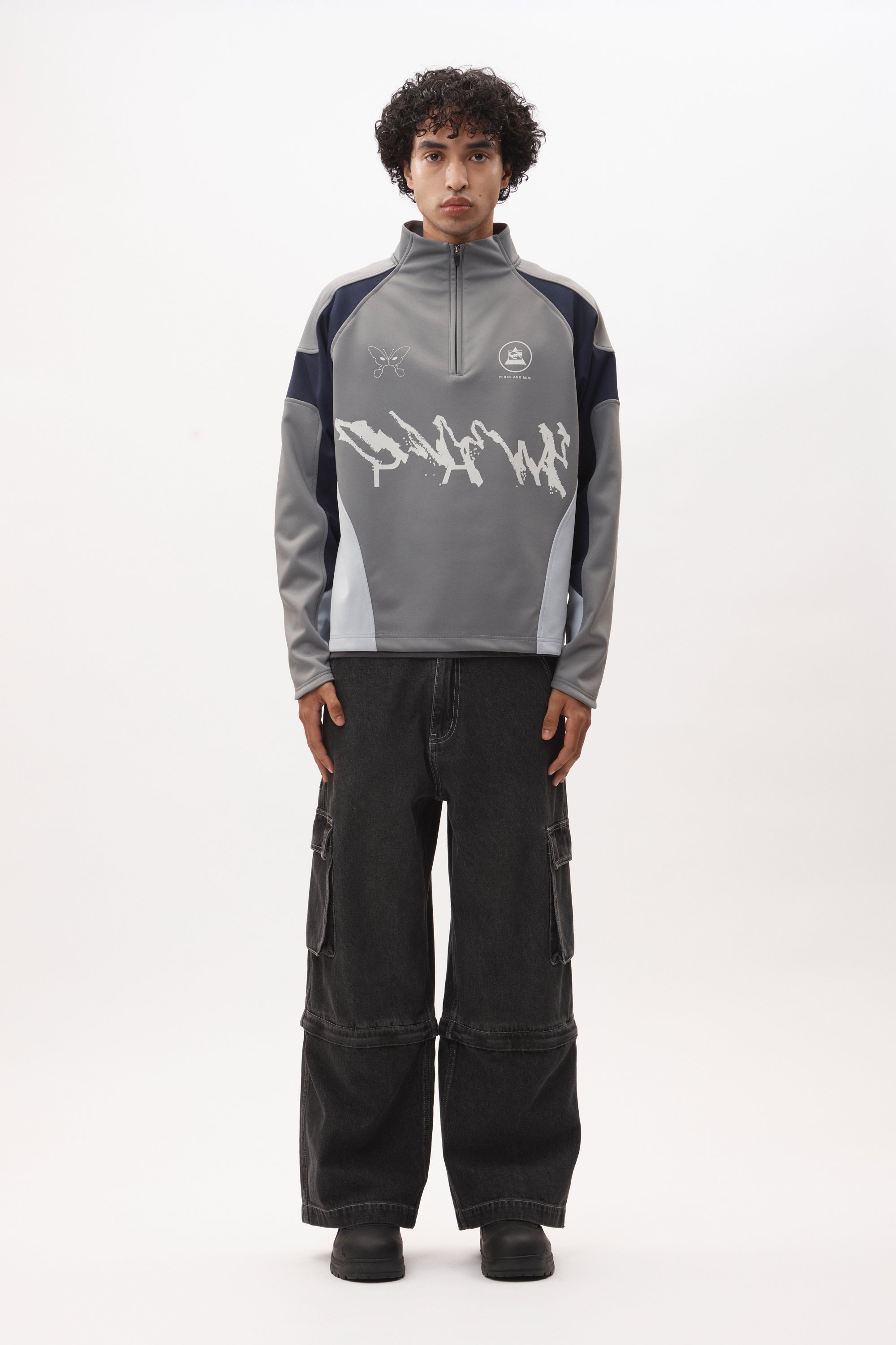 PAM Ratchet Wide Leg Jeans [Black Wash]