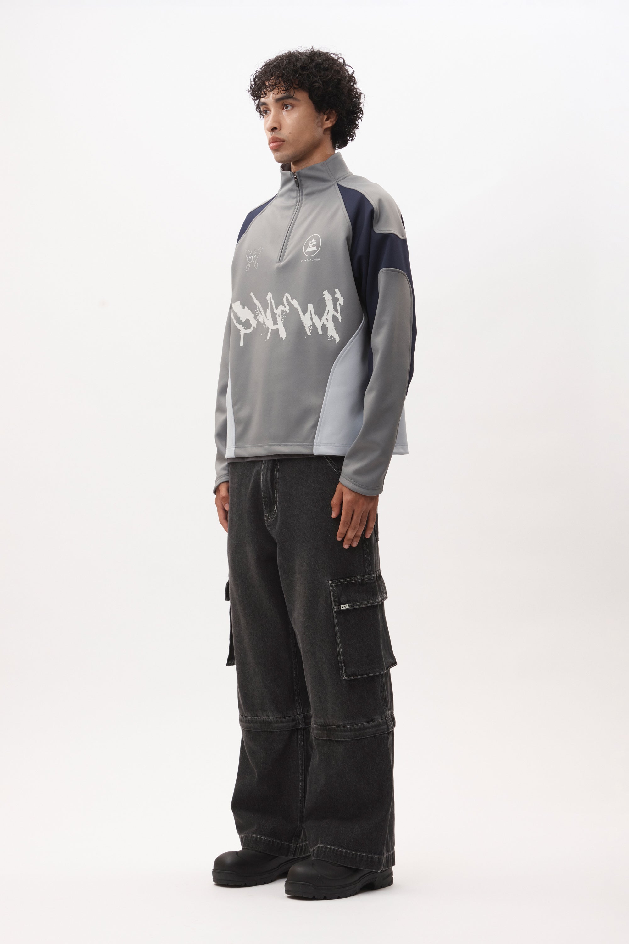 PAM Ratchet Wide Leg Jeans [Black Wash]