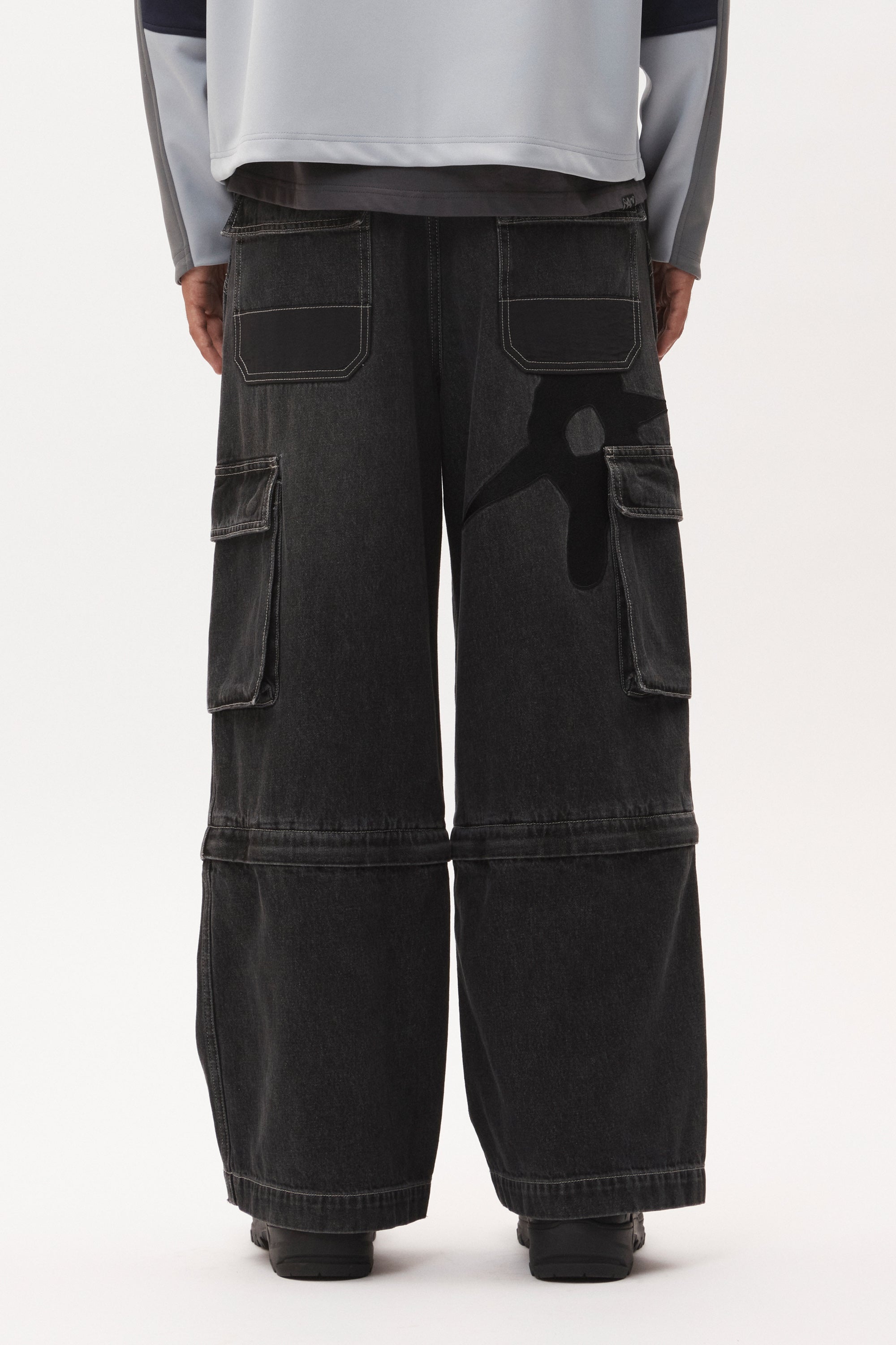 PAM Ratchet Wide Leg Jeans [Black Wash]