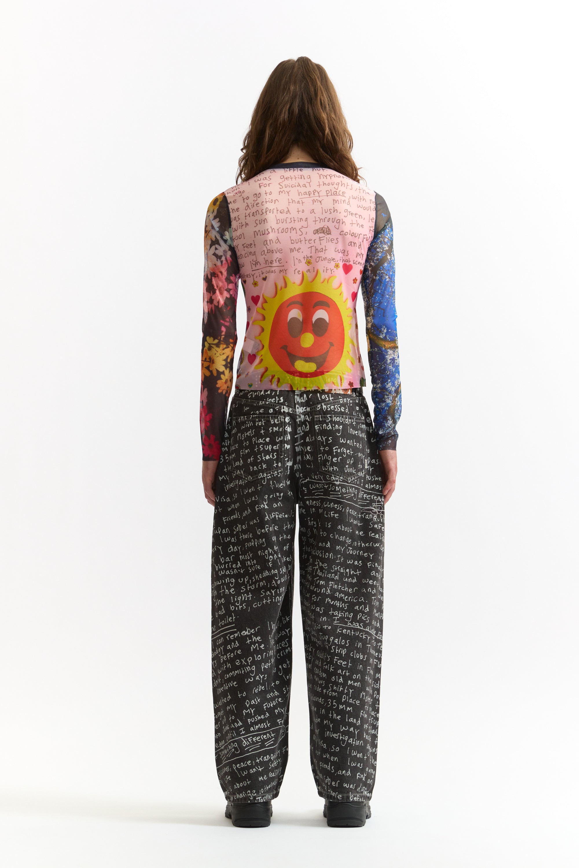 PAM SS26 ALTO OVER PRINT JEANS - JOSHUA GORDON - BLACK WASH