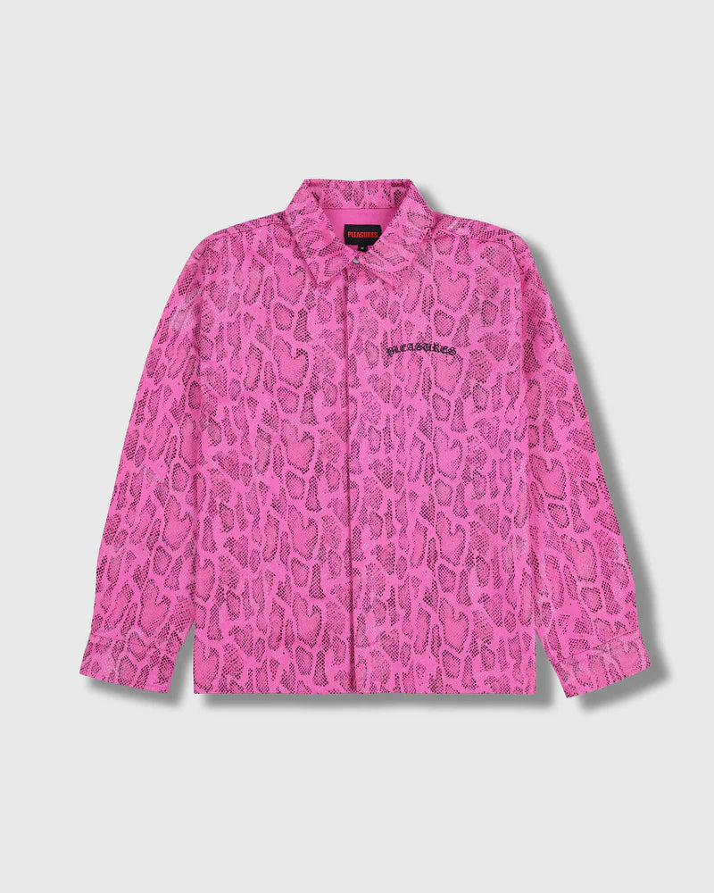 PLEASURES Anaconda Overshirt [Fuchsia]