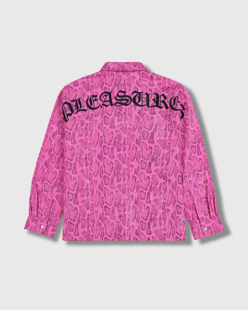 PLEASURES Anaconda Overshirt [Fuchsia]