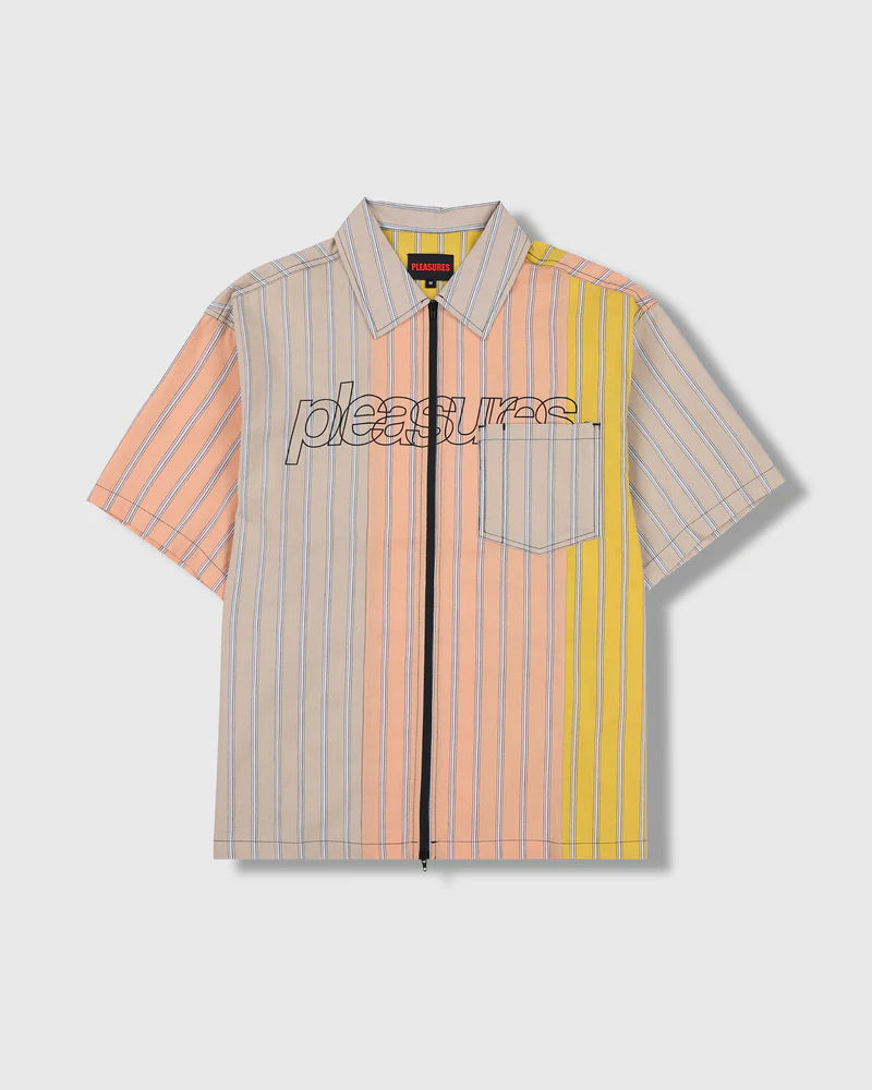 PLEASURES Garner Zip Shirt [Peach]
