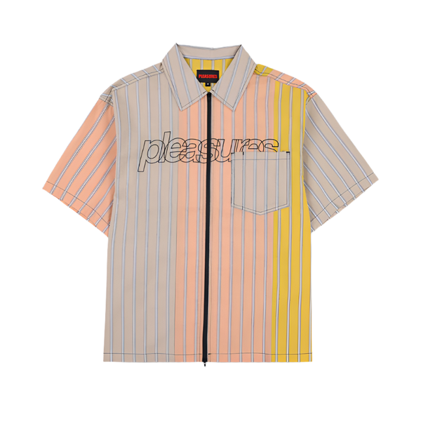 PLEASURES Garner Zip Shirt [Peach]