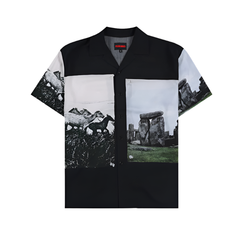 PLEASURES Stone Horse Button Down [Black]
