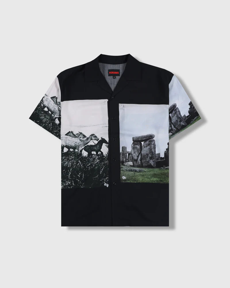 PLEASURES Stone Horse Button Down [Black]