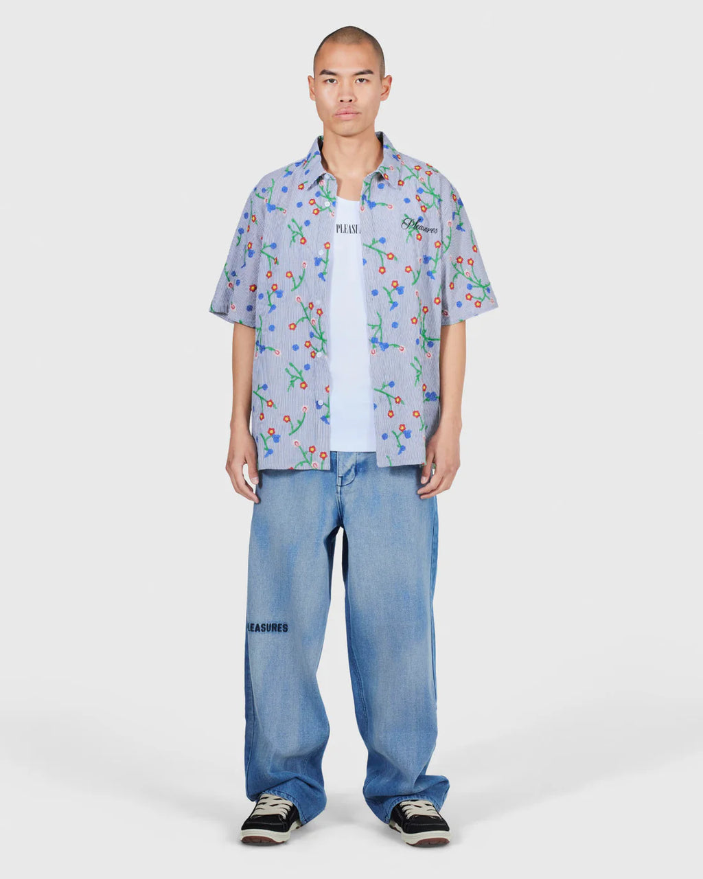 PLEASURES Pile Stripe Button Up