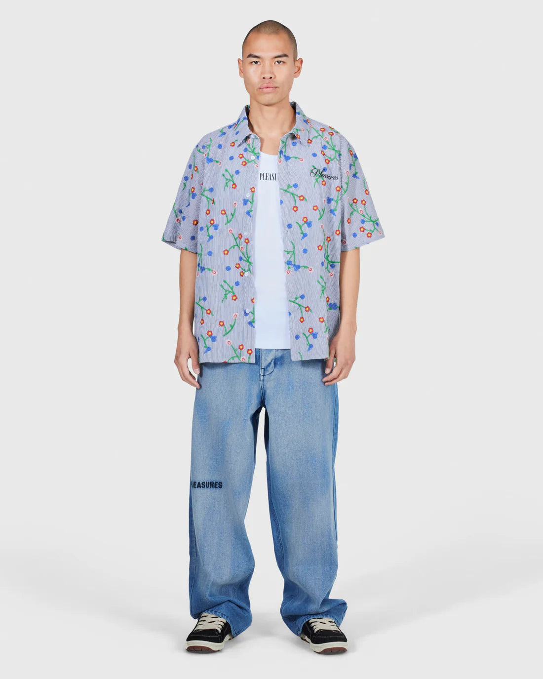PLEASURES Pile Stripe Button Up